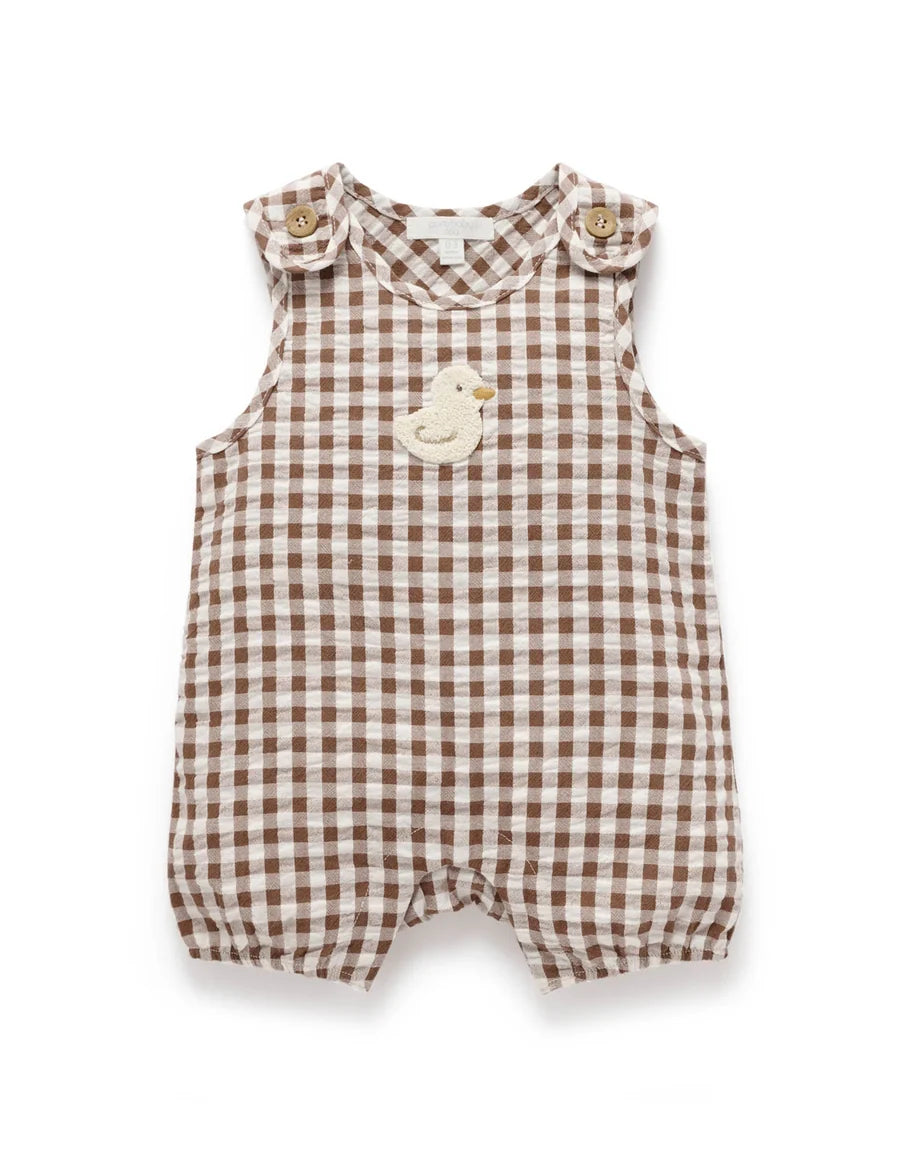 Purebaby - Gingham Romper - Ducky