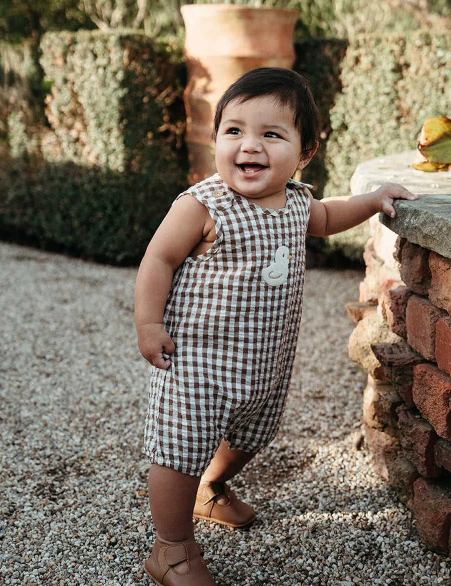 Purebaby - Gingham Romper - Ducky