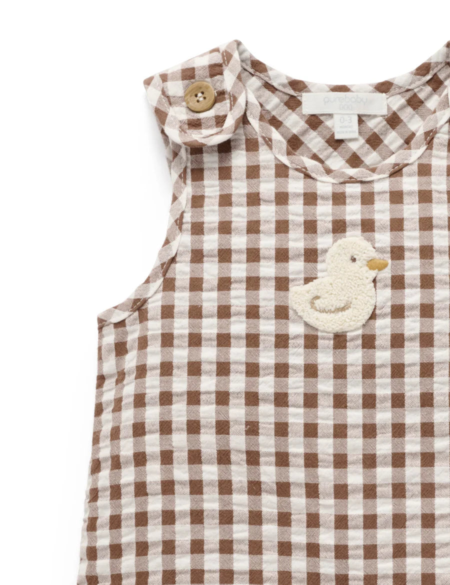 Purebaby - Gingham Romper - Ducky
