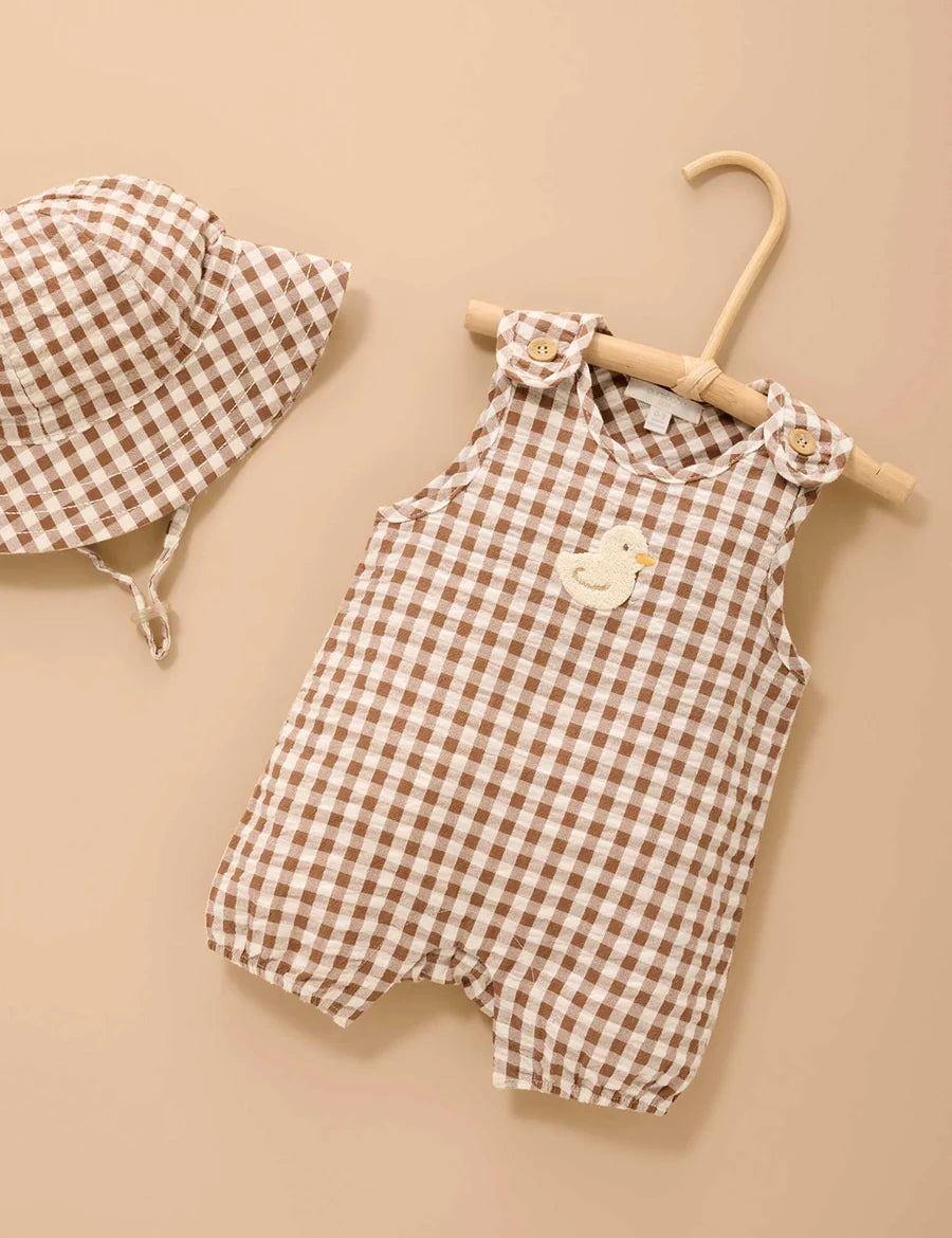 Purebaby - Gingham Romper - Ducky