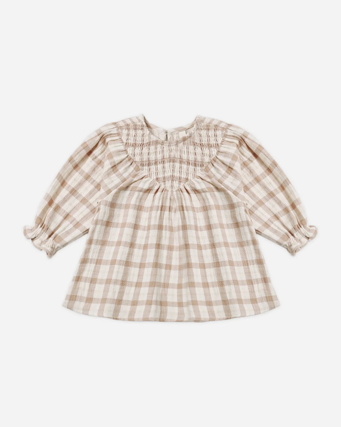 Quincy Mae - V Smocked Dress - Rustic Plaid