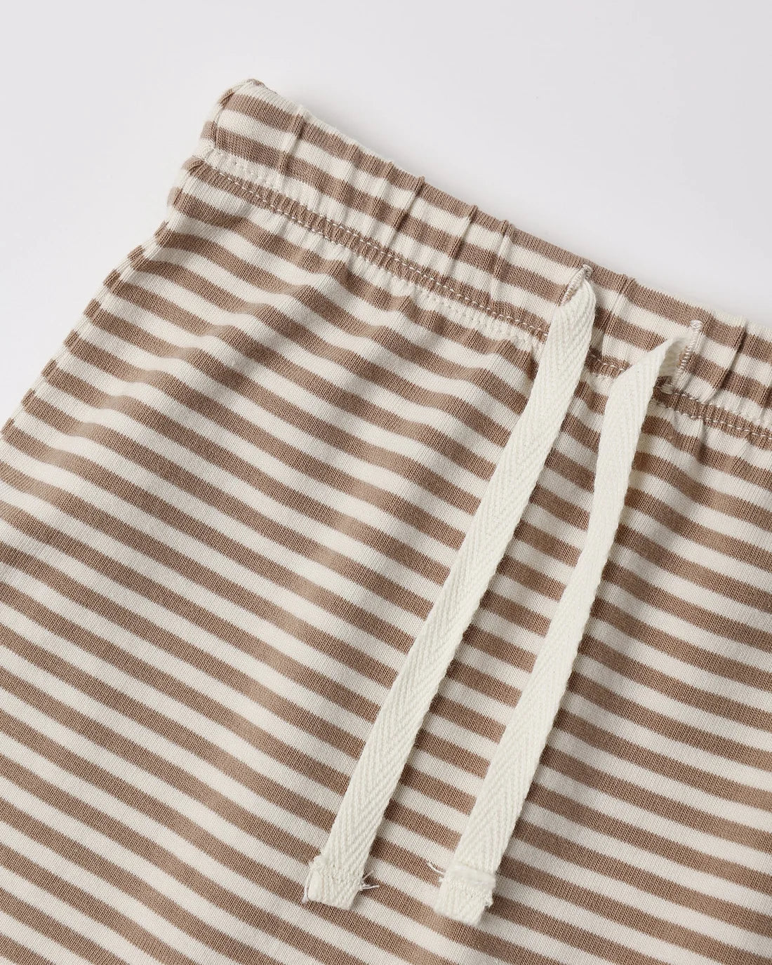 Quincy Mae - Wrap Top + Footed Pant Set - Almond Stripe