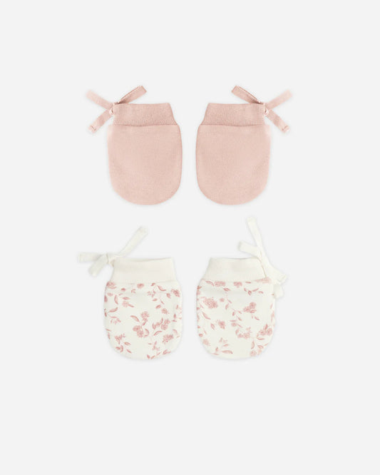 Quincy Mae - Set of 2 No Scratch Mittens - Rose & French Garden