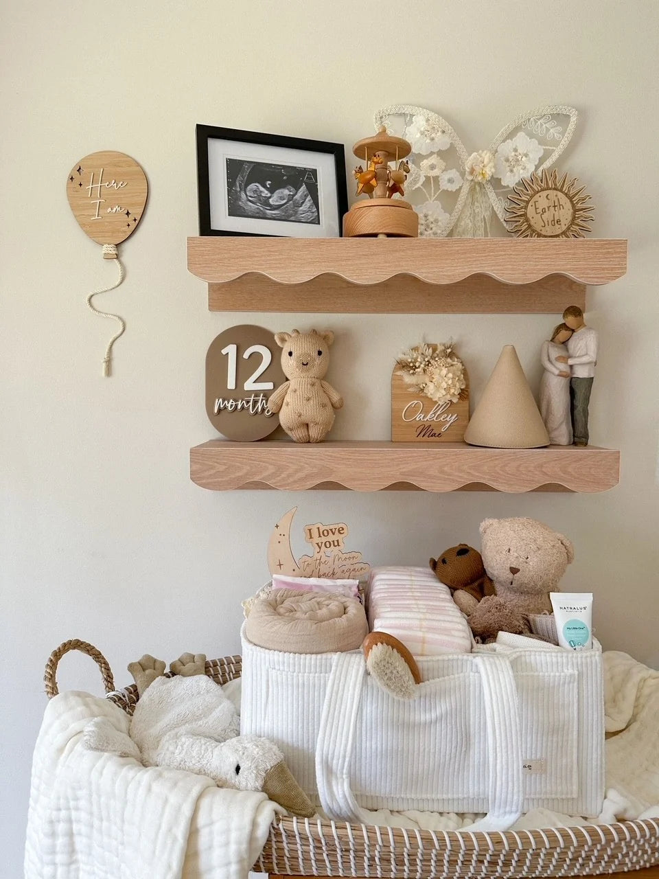 Petite + Co - Nappy Caddy Organised - Cord White