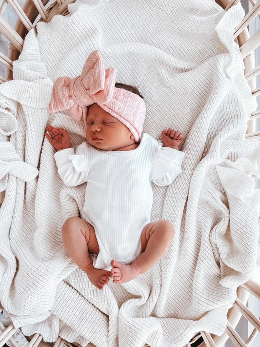 Petite + Co - Knit Oversized Bow - Pink