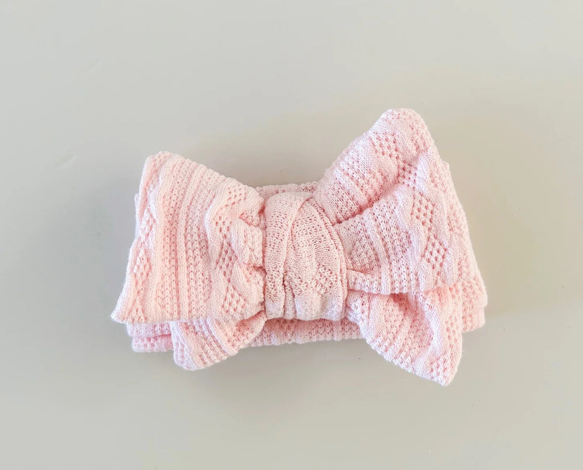 Petite + Co - Knit Oversized Bow - Pink