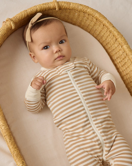 Quincy Mae - Zip Long Sleeve Sleeper - Gold Stripe