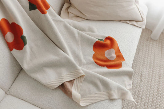The Rest - Organic Cotton Knit Blanket - Bloom