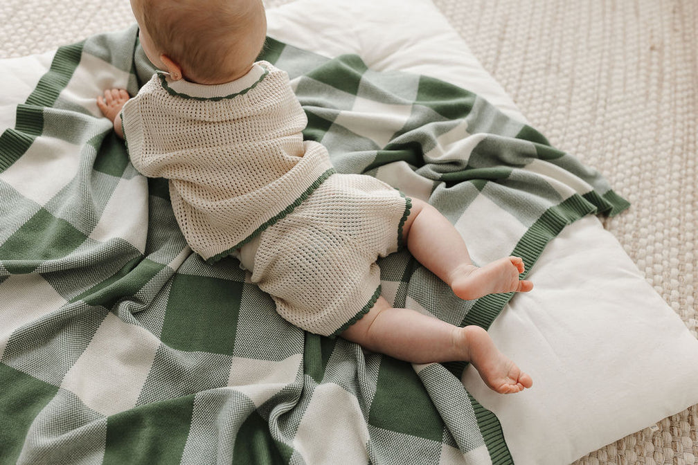 The Rest - Organic Cotton Knit Blanket - Clover Picnic