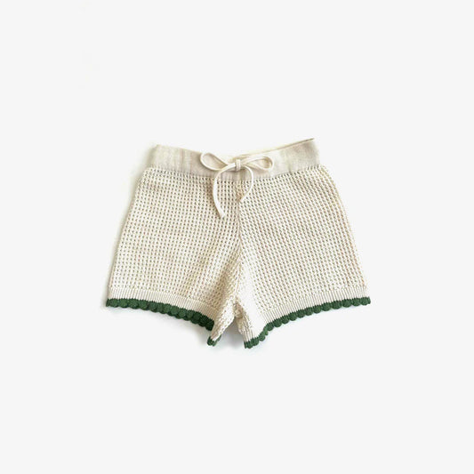 The Rest - Scallop Crochet Shorts - Clover