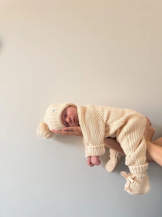 3 Little Crows - Knitted Romper - Oat