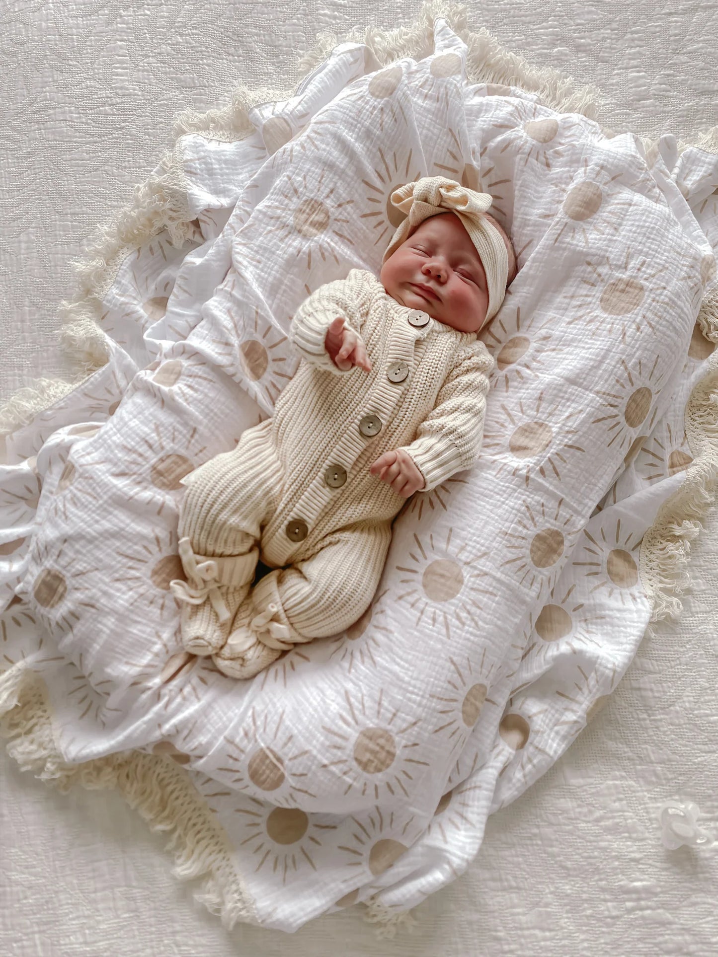 3 Little Crows - Knitted Romper - Oat