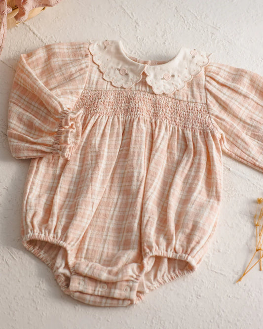 Quincy Mae - Callie Romper - Pink Plaid