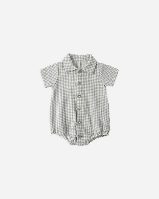 Quincy Mae - Matteo Romper - Sage Gingham