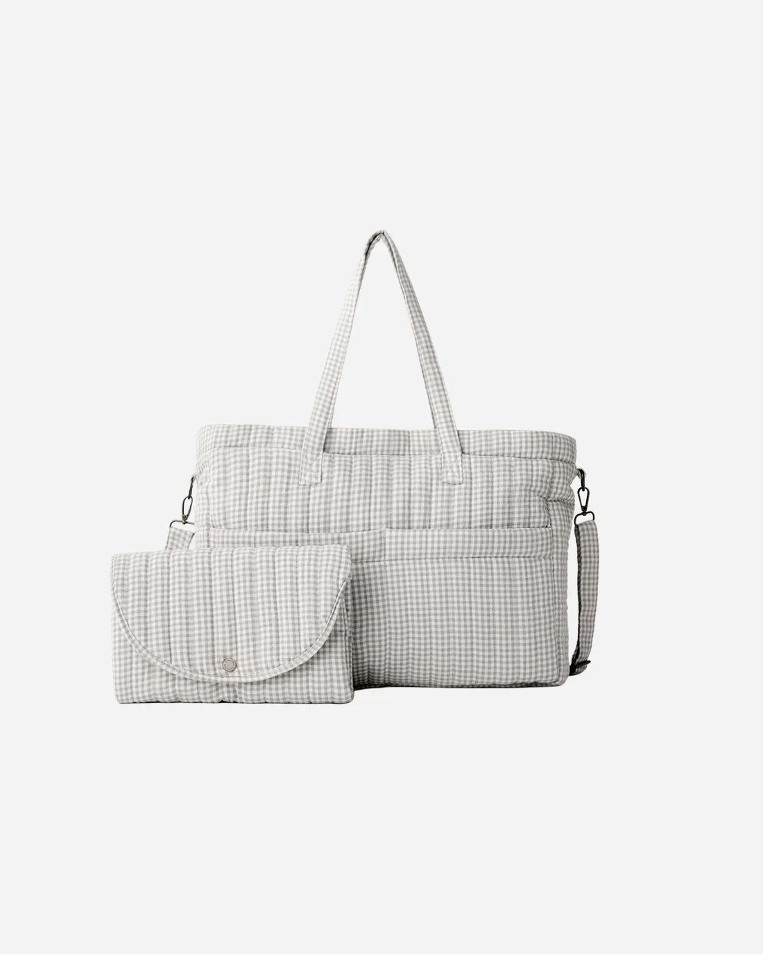 Quincy Mae - Diaper Bag + Changing Mat - Sage Gingham
