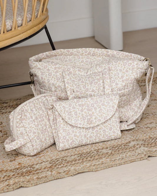 Quincy Mae - Diaper Bag + Changing Mat - Wildflower Woven