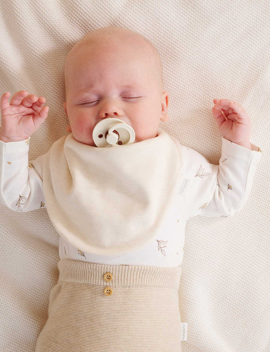 Purebaby - 2 Pack Essential Dribble Bib - Vanilla Wattle Bee