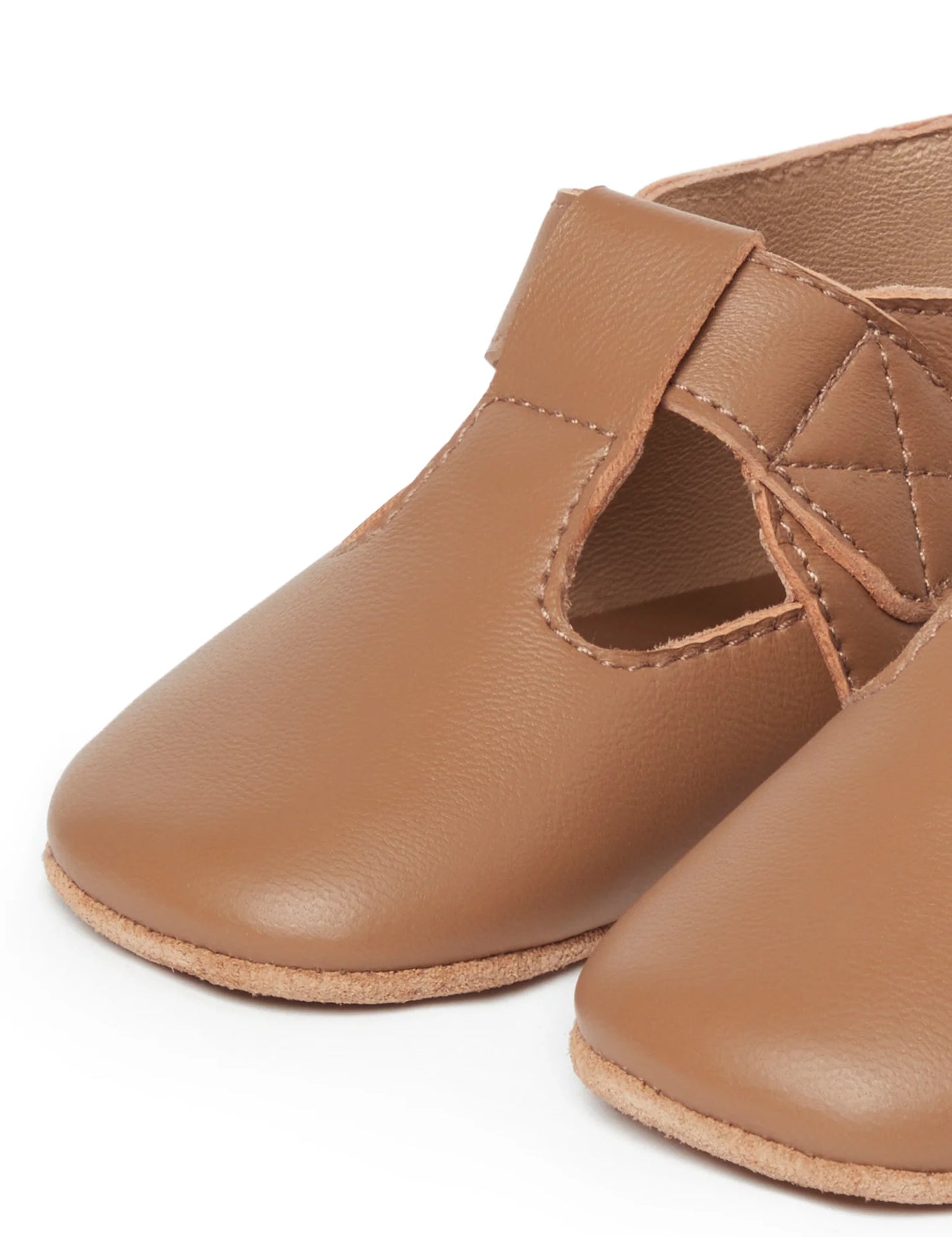 Purebaby - Leather T-Bar - Tan