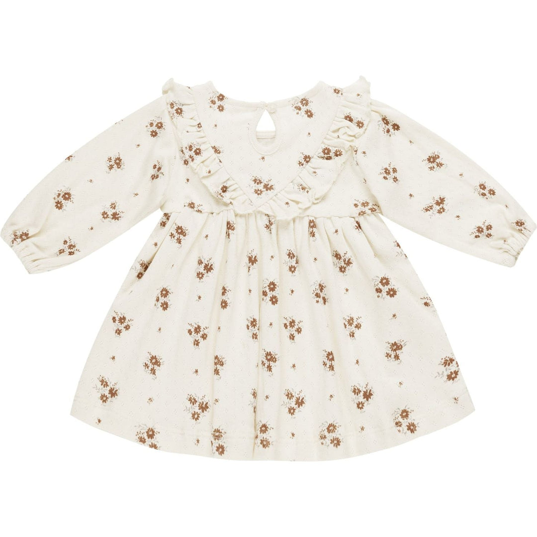 Quincy Mae - Long Sleeve Ruffle V Dress - Autumn Flora