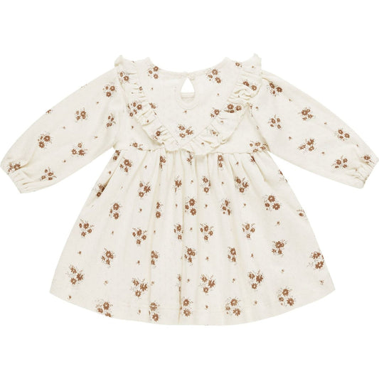 Quincy Mae - Long Sleeve Ruffle V Dress - Autumn Flora