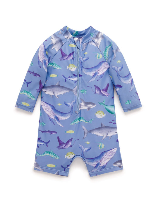 Purebaby - Printed Swimsuit - Shark Print
