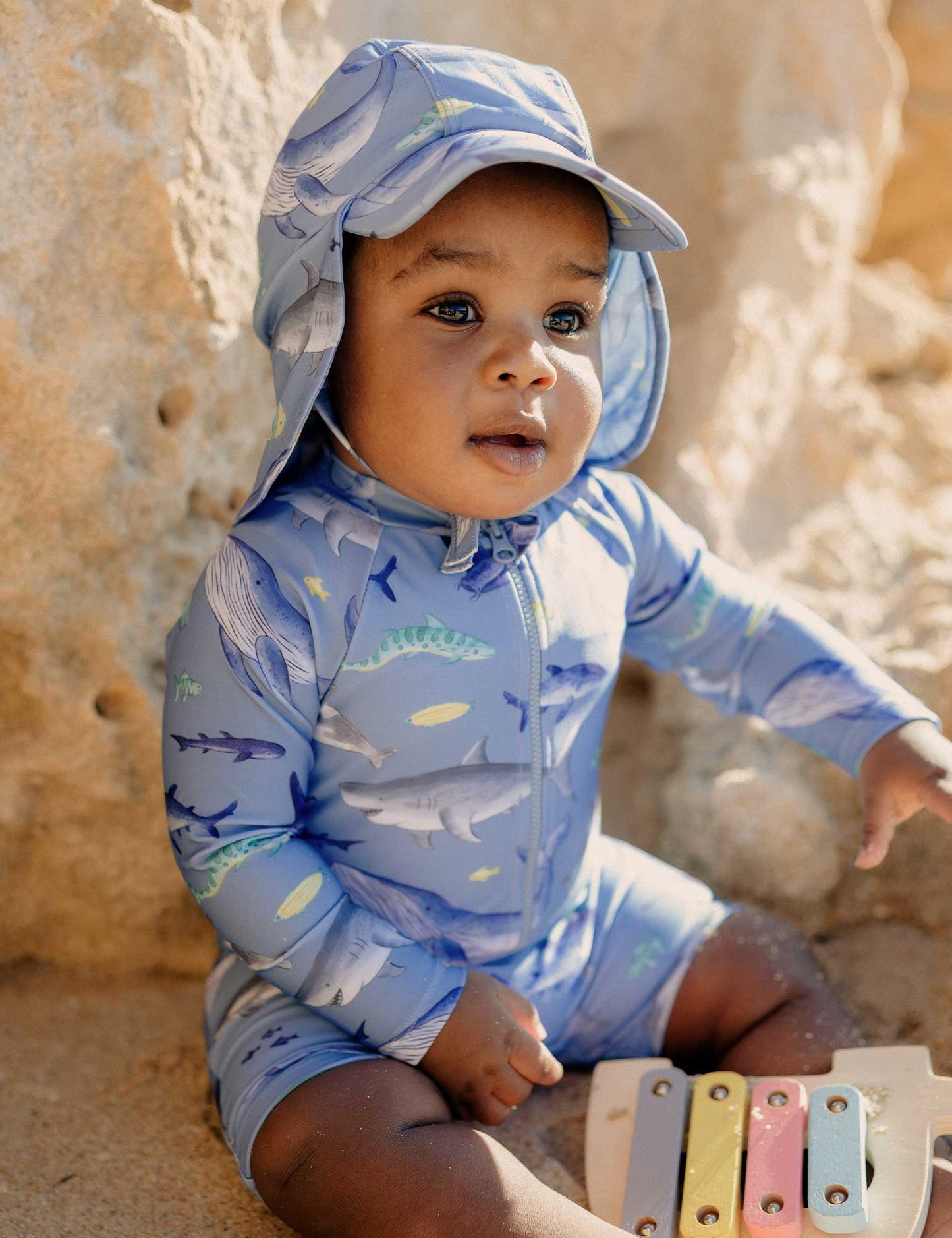 Purebaby - Printed Swimsuit - Shark Print