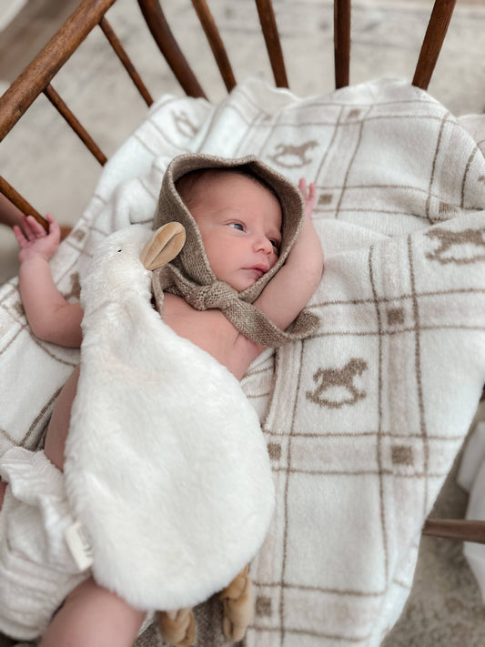 Pop Ya Tot - Knitted Blanket - Rocking Horse