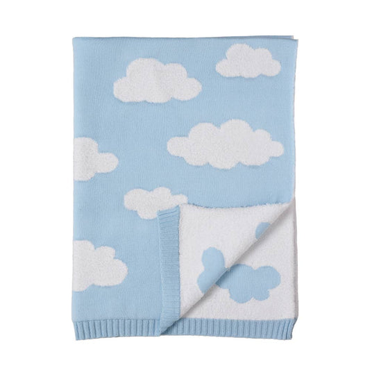 Pram Knitted Blanket - Cloud Whisper / Blue