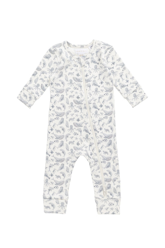 Jamie Kay - Organic Cotton Reese Zip Onepiece - Sea Life