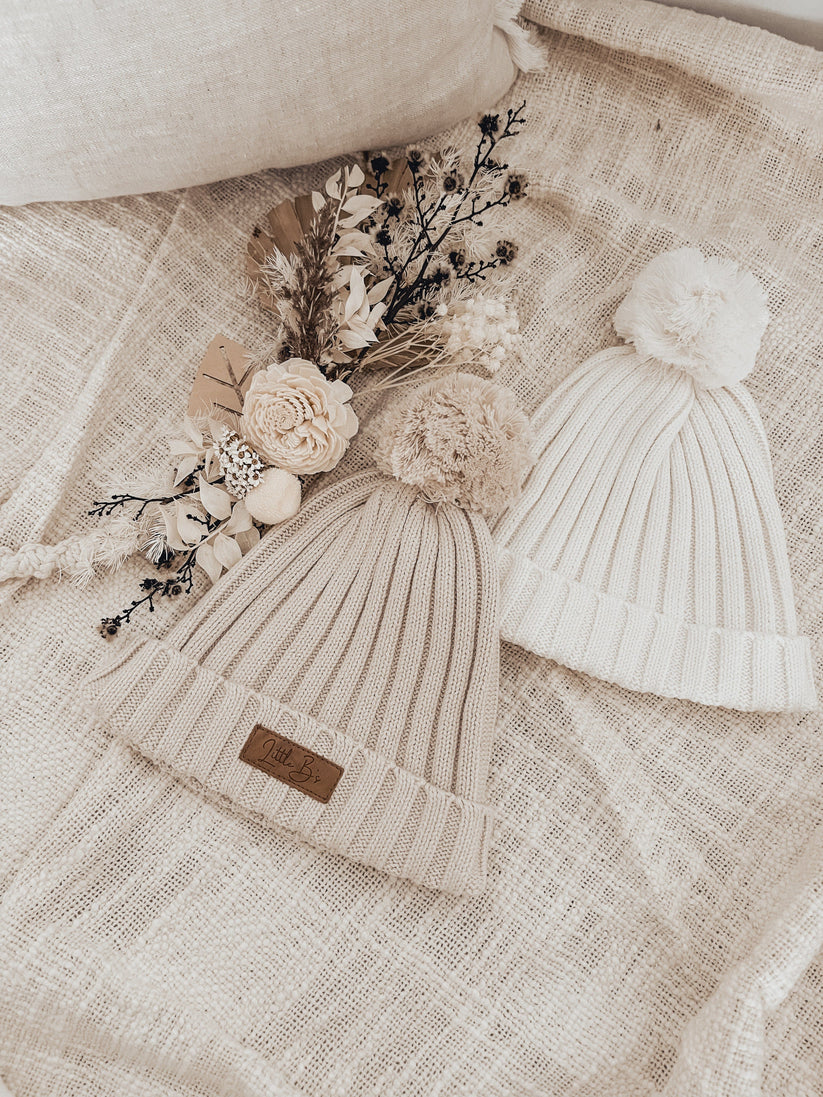 Little B's Nursery - Ribbed Beanie - Honey Milk