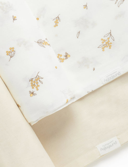 Purebaby - Muslin Wrap 2 Pack - Wheat Wattle Bee