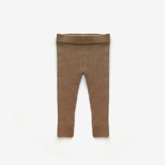 The Rest - Organic Cotton Rib Knit Leggings - Mud