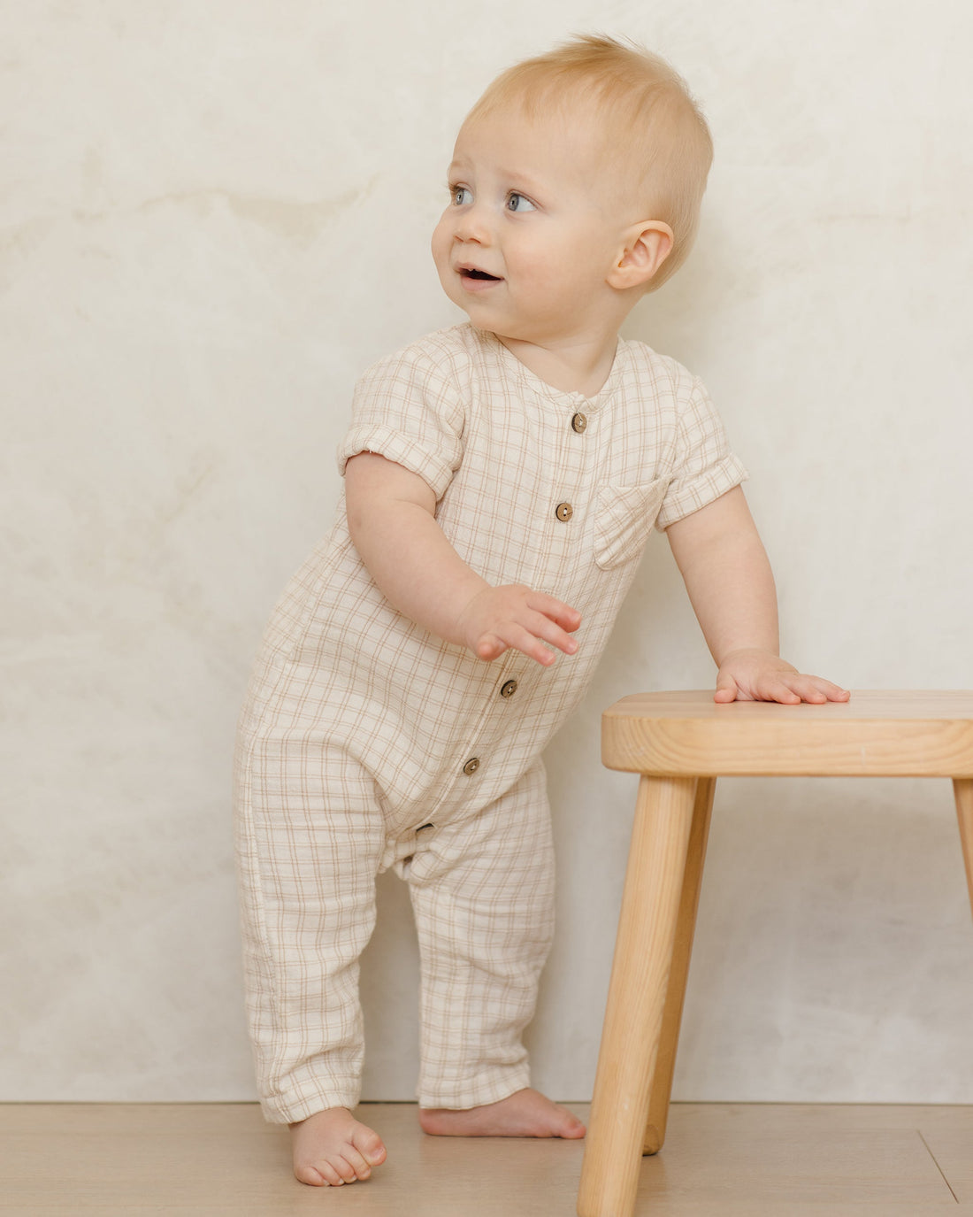 Quincy Mae - Charlie Jumpsuit - Oat Check