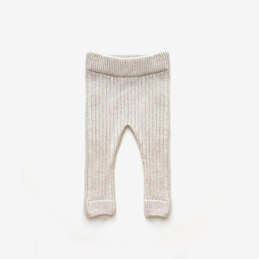 The Rest -  Organic Cotton Thick Knit Leggings - Oat Marle
