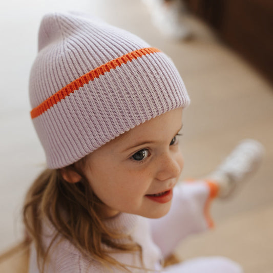 The Rest - Organic Cotton Rib Beanie - Lilac Dip