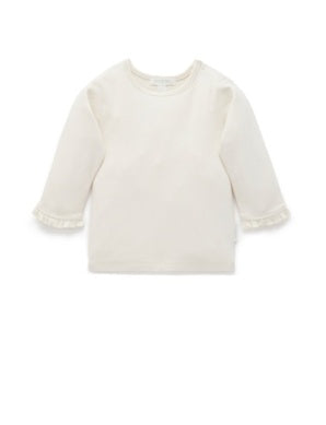 Purebaby - Pointelle Rib Layering Top - Cloud