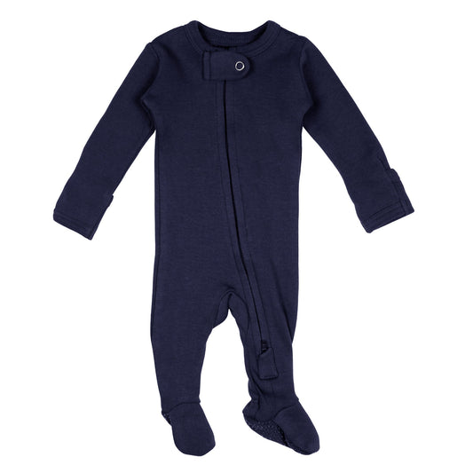 L'ovedbaby - Organic 2-Way Zipper Footie - Navy
